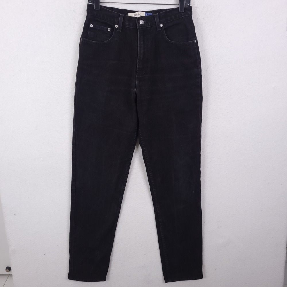 Gap Classic Fit Jeans Womens 10 Long Black Vintage 90s Made in USA High Waisted